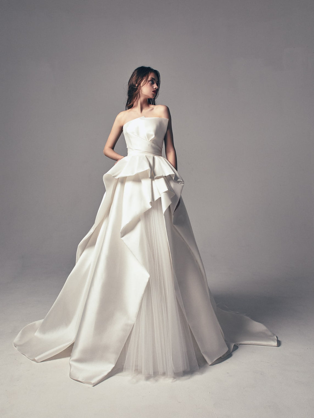 安心追跡付【REISS】Annieスリーブレスベルト付きドレス バルーンスリーブ刺繍ドレス(ネイビー)H1-392NA-XL | OTONA DRESS