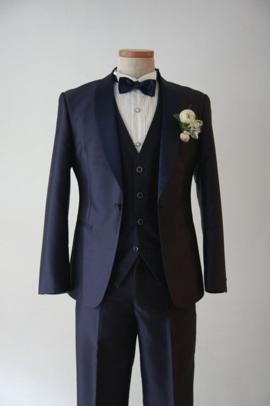 Kairos(ｶｲﾛｽ)Short Navy Tuxedo | Navy×Navy | Shawl Collar【東京店】【新宿店】