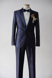 Kairos(ｶｲﾛｽ)Short Navy Tuxedo | Navy×Navy | Shawl Collar【東京店】【新宿店】
