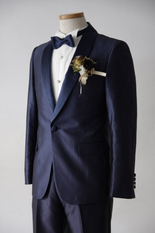 Kairos(ｶｲﾛｽ)Short Navy Tuxedo | Navy×Navy | Shawl Collar【東京店】【新宿店】